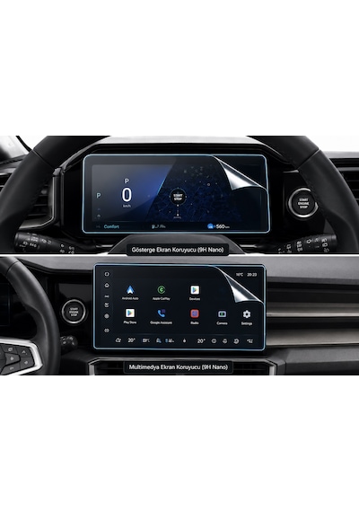 Renault Boreal Iconic Paket Dijital Gösterge Ve Multimedya Ekran Koruyucu 9h Nano Set