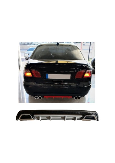 Nissan Almera Uyumlu Body Kit Difüzör 2 Çıkış Kare Gri Model 3