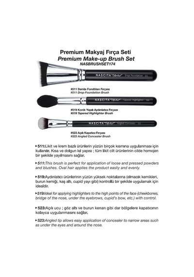 Nascita The Artist Premium Makyaj Fırça Seti 3'lü Nasbrushset174