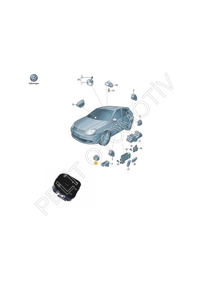 Golf Mk5 Mk6 Ayna Ayar Düğmesi 1k0959565 2006 - 2013