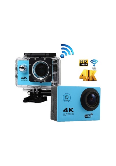 4k Wifi Aksiyon Kamera Ultra Hd 30fps Su Geçirmez Kılıf App Goplus Campro Sports Action Camera Mavi