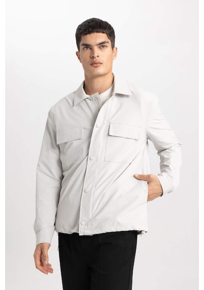 DeFacto Regular Fit Polo Yaka Çıtçıt Kapamalı Cepli Gömlek Ceket - B4515AX24SPGR259 DeFacto Regular Fit Polo Yaka Çıtçıt Kapamalı Cepli Gömlek Ceket - B4515AX24SPGR259