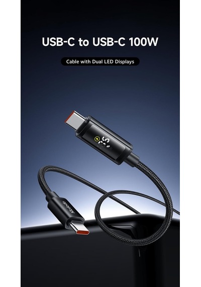 Lexroo Ca-8000 100w Typec Typec Led Ekranlı Şarj Data Kablo 1.2m Standart
