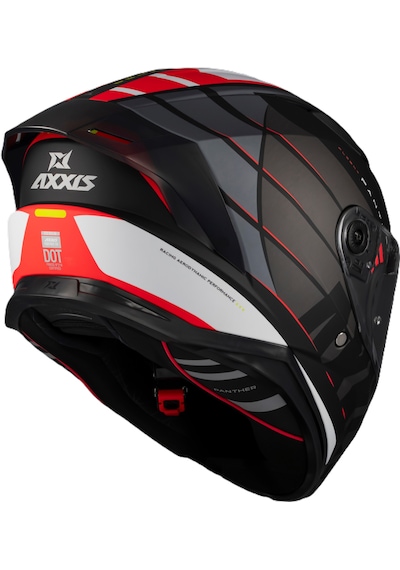 Axxis Panther Flight Kapalaı Kask Parlak Siyah Gri Kırmızı