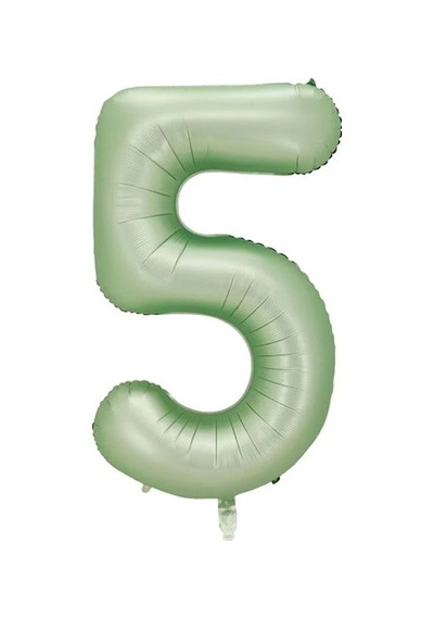 5 Rakam Yeşil Folyo Balon 40 İnç 100 Cm