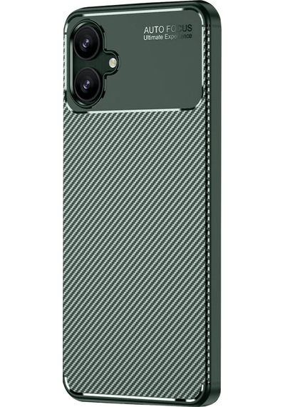 Samsung  Uyumlu  Galaxy A06 Kılıf Auto Focus Karbon Kapak Koyu Yeşil