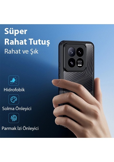 Hepsi Dux Ducis Xiaomi 14 Pro Aimo Series Premium Buzlu Sert Pc-tpu Kılıf- 5775 Najmaddin Siyah