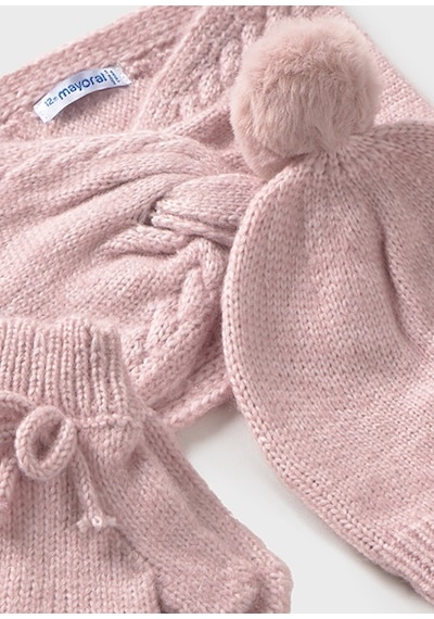 Mayoral Pembe Bebek Bere Atkı Eldiven Takım 10019