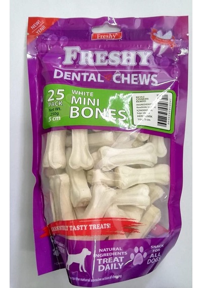 İrem Freshy Dental Mini Bones Sütlü Köpek Çiğneme Kemiği 25 Adet.250 Gr