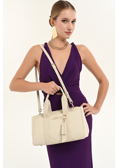 Pierre Cardin 05pc26y103781-p Ayarlanabilir Askılı Suni Deri Kadın Omuz Çantası Beyaz