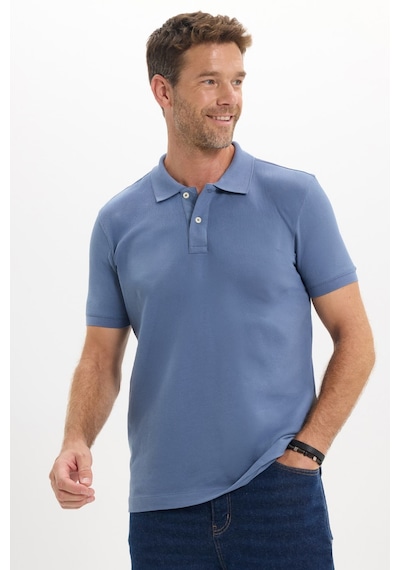 Tudors Erkek Slim Fit Dar Kesim Premium Seri %100 Pamuk Yumuşak Dokulu Merserize Lacivert Polo Yaka Tişört-50925