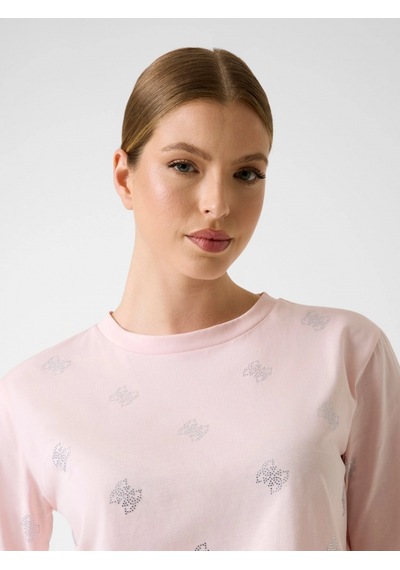 Guess Silvy Boxy Fit Kadın Pembe T-shirt V6gı18k2985-g63m