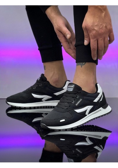 Nesilshoes Jagulep Twister Siyah Beyaz Anatomik Erkek Spor Siyah&beyaz
