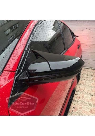 ŞüsCarOto Honda Civic FC5 FK7 2016-2021 Batman Yarasa Ayna Kapağı Piano Black ABS Plastik