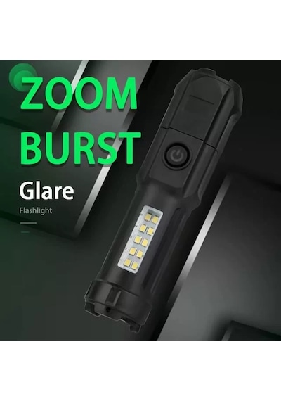 Sh Powermaster 109-b Zoomlu Flash Özellikli Smd Ve Power Led Li Şarjlı Plastik Kasa El Feneri Powerbank Özellikli
