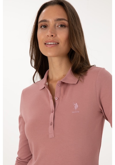 U.S. Polo Assn. Kadın Gül Kurusu Basic Polo Yaka Sweatshırt 50307755-VR221