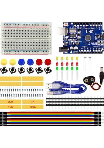 Kutulu Arduino Uno R3 Başlangıç Seti 78 Parça Breadboard Led