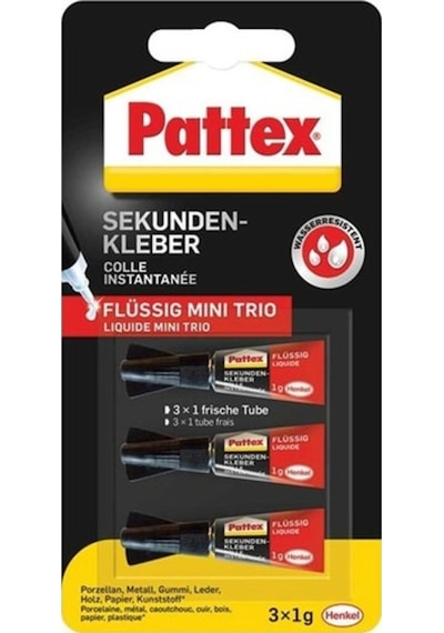 Pattex Super Glue Mini Trio 3Lü Mini Yapıştırıcı 1 Gr