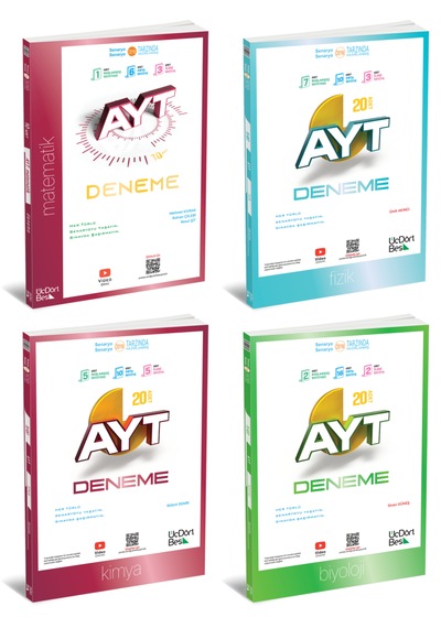 Ayt Matematik-fizik-kimya-biyoloji Deneme Üçdörtbeş Yayınları