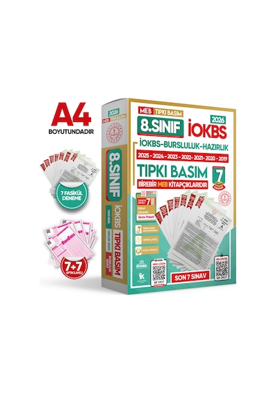 2026 8.Sınıf LGS - İOKBS Tıpkı Basım ve ÖZGÜN Yeni Nesil Deneme Seti 23lü(9+8+6) ALTIN PAKET TG