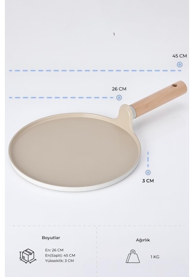Neoflam Fika Xtrema Kaplama Bej Krep Tavası 26 Cm