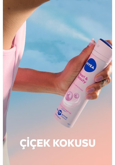 NIVEA Kadın Sprey Deodorant Pearl & Beauty 150 ML, 72 Saat perspirant Koruma, Pürüzsüz Koltuk Altı