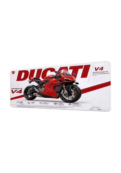Panigale V4 40x90 Cm Oyuncu Mousepad Kaymaz Taban Büyük Boy Mousepad Beyaz