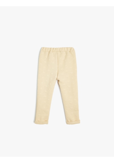 Koton Basic Jogger Eşofman Altı Beli Lastikli Cep Detaylı Bej 5wmg40113ak Ekru