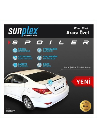 Spoiler Parlak Siyah Accent Blue 2011-2018 2009101 Sunplex