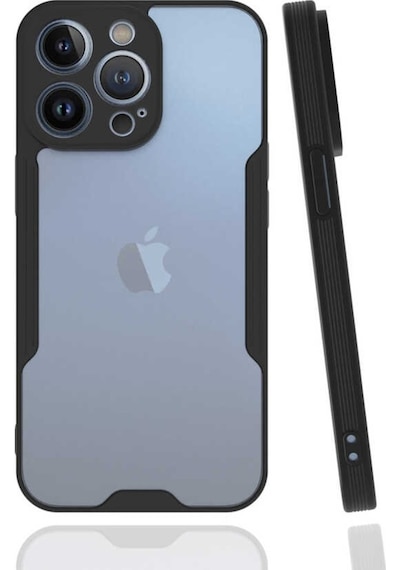 Apple Uyumlu iPhone 13 Pro Kılıf Kamera Korumalı Arkası Şeffaf Silikon