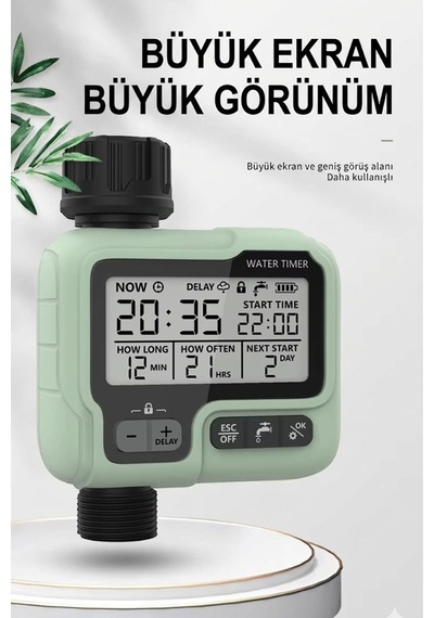 Akıllı Otomatik Bahçe Sulama Zamanlayıcısı - Ipx5 Su Geçirmez & Lcd Ekran