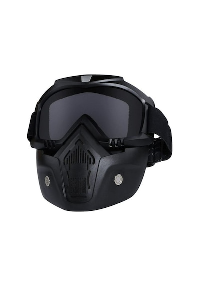 Ebakbak Motosiklet Bisiklet Jet Kask Maske Süngerli Bant Lastik Siyah Cam