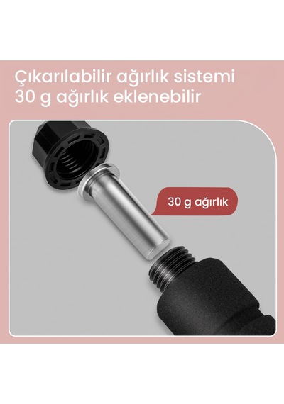 Agnıte Ağırlıklı Çelik Atlama İpi Profesyonel Fitness Siyah