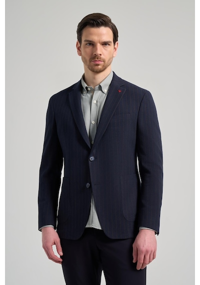 İmza Çizgili Desen Gofreli Mono Yaka Esnek 6 Drop Slim Fit Ceket 1002250122 Koyu Lacivert İmza Çizgili Desen Gofreli Mono Yaka Esnek 6 Drop Slim Fit Ceket 1002250122 Koyu Lacivert