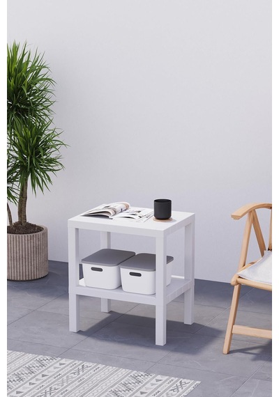 Mithra Life 2 Katlı Plastik Beyaz Banyo Mutfak Rafı Mıt1054 Sku: Smg8690010204608 Açık Gri