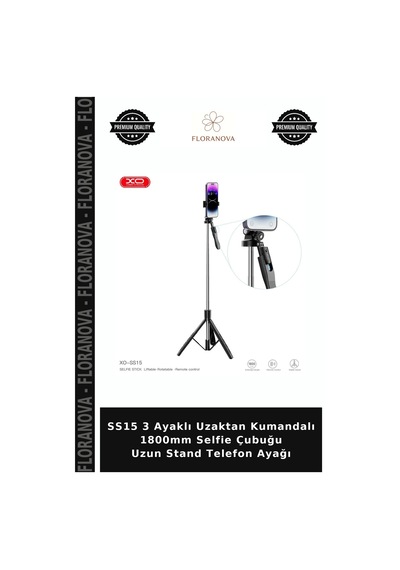 Ss15 3 Ayaklı Uzaktan Kumandalı 1800mm Selfie Çubuğu Uzun Stand Telefon Ayağı