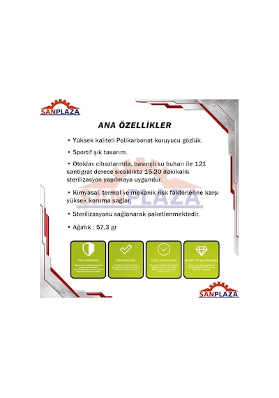 Tr Bx-2500 Comfort Dual Antifog Şeffaf Buğu Yapmayan Toz Çapak Koruyucu Uv Korumalı Laboratuvar İşçi İş Güvenl