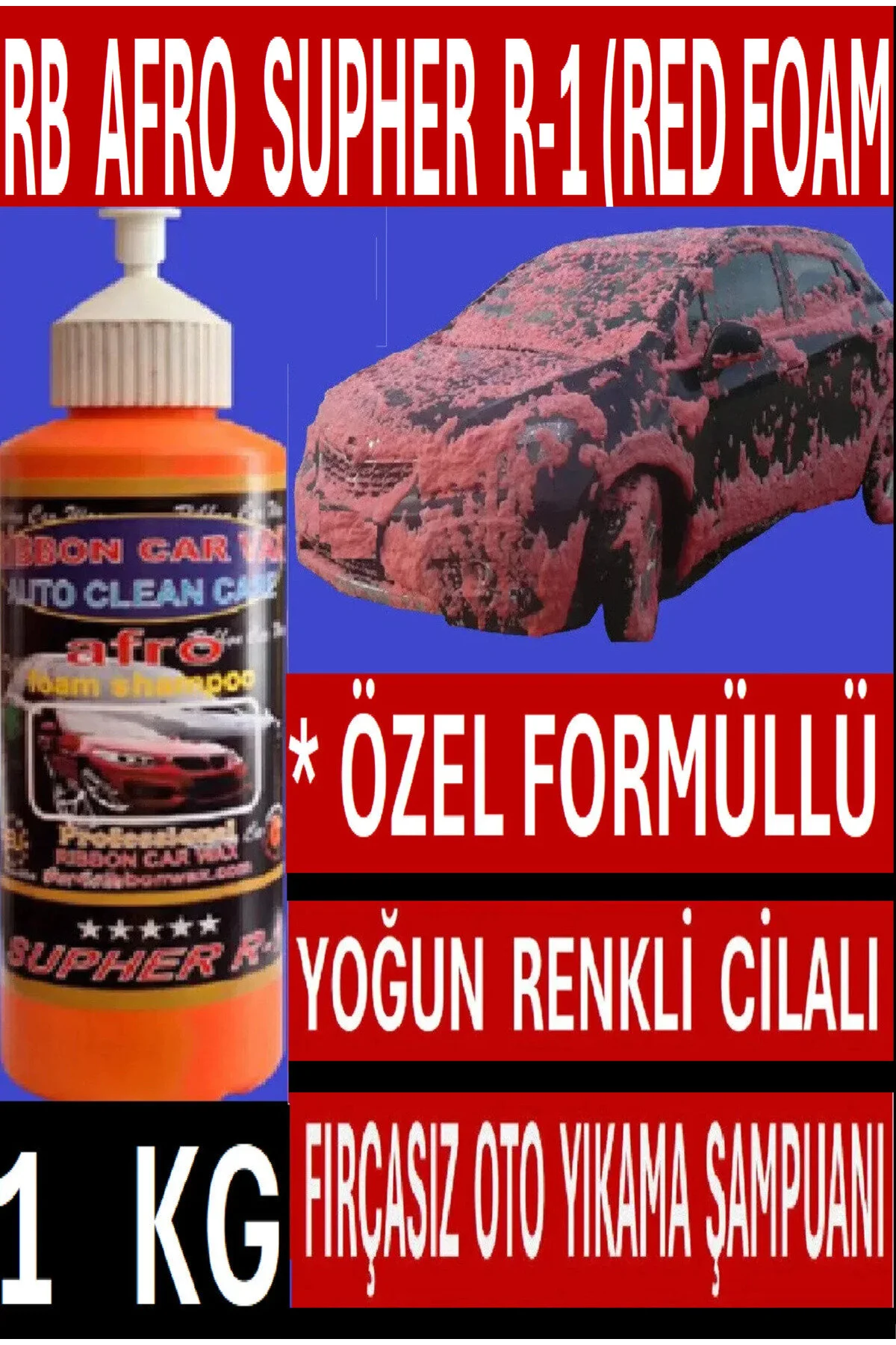 Afro Supher R-1 Fırçasız Cilalı Renkli Oto Yıkama Şamuanı Köpüğü İ 1 Kg