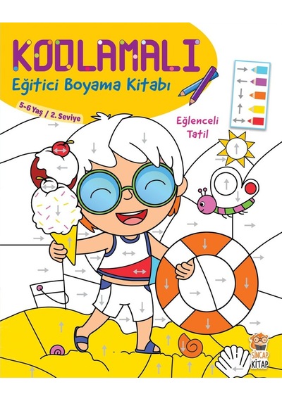 Sincap Kitap Kodlamalı Eğitici Boyama Kitabı - Eğlenceli Tatil (513428369)