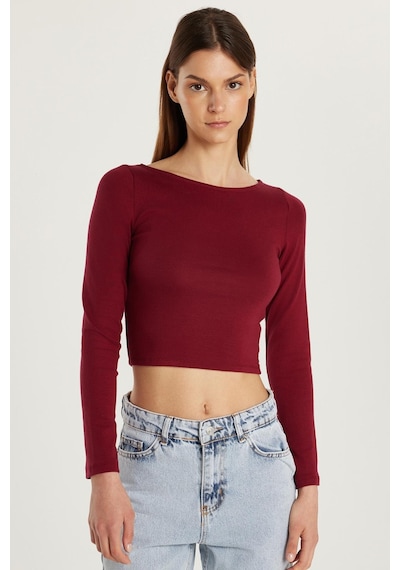Tudors Kadın Slim Fit Dar Kesim Modal Kumaş Uzun Kollu Bisiklet Yaka Bordo Bluz-33968 Bordo Tudors Kadın Slim Fit Dar Kesim Modal Kumaş Uzun Kollu Bisiklet Yaka Bordo Bluz-33968 Bordo