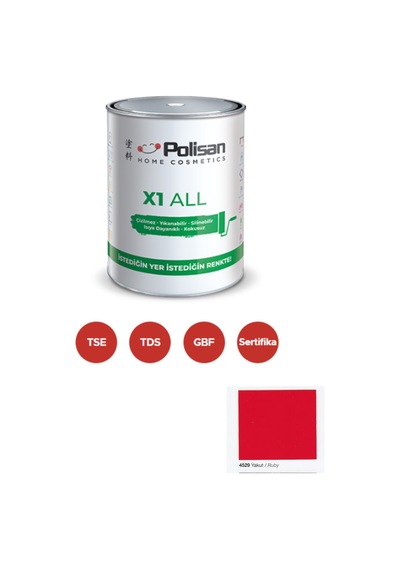 Polisan X1 All Dönüşüm Boyası 0,75 Lt Yakut / 4529