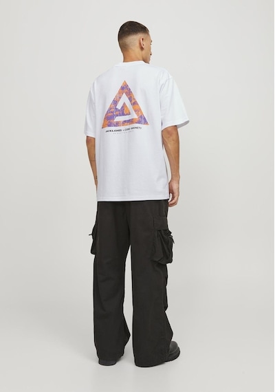 Jack & Jones Sirt Ve Gögüs Baskili Tisört - Triangle 12253435 Beyaz Yeşil Jack & Jones Sirt Ve Gögüs Baskili Tisört - Triangle 12253435 Beyaz Yeşil
