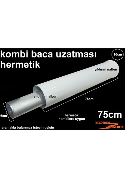 Kombi Baca Uzatması 75 Cm Hermetik Şofben Uzatması 75 Lik Uzun .