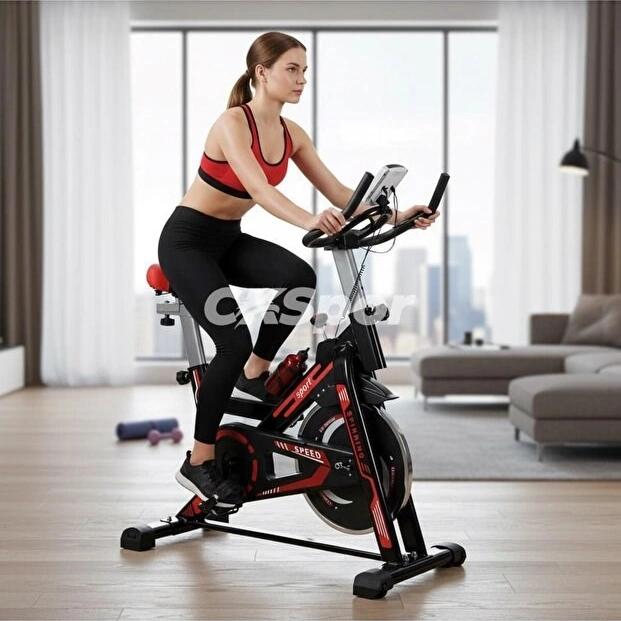 Kırmızı Spinning Bisiklet Ev Tipi Profesyonel Kondisyon Bisikleti