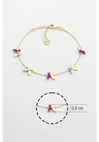 So Chic Şans Kelebeği 18 Ayar Sarı Altın Kaplama 19 Cm Gümüş Bileklik Sarı