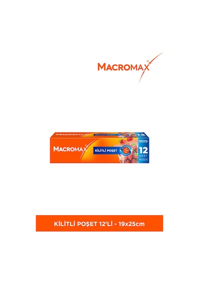 Fermuarlı Kilitli Poşet 12 Adet 20x25 Cm , Çok Kez Aç Kapa Pratik Saklama Poşeti
