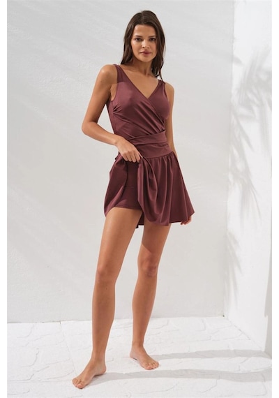 Pierre Cardin 231130 Lena Kruvaze Formlu Şortlu Elbise Mayo Çok Renkli