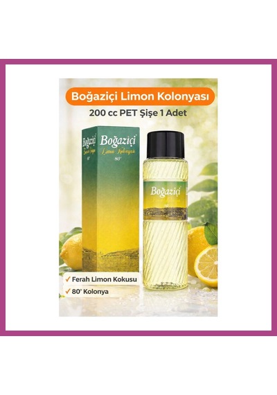 Gees Global Boğaziçi Limon Kolonyası 200 Cc 80 Ferahlatıcı Limon Kokulu Kolonya Pet Şişe 1 Adet Gbzs
