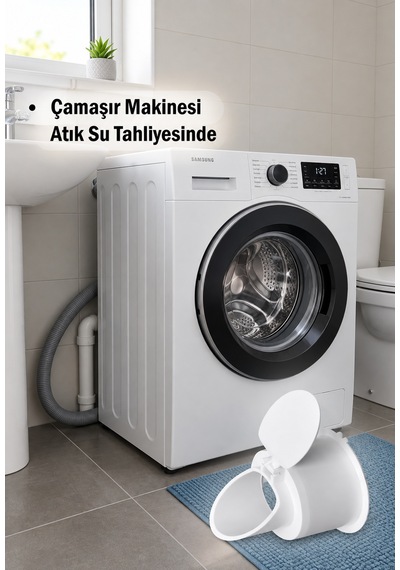 2 Adet Çekvalfli Adaptör Conta Ø50 Lavabo Gideri Koku Ve Böcek Önleyici Kolay Montaj Beyaz