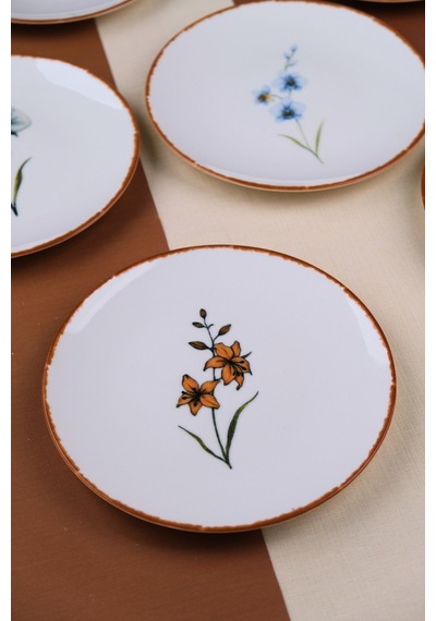 Tabak Evi Porselen Azelya Karma Pasta Tabağı Seti 19,50cm 6 Kişilik 6 Parça Çok Renkli